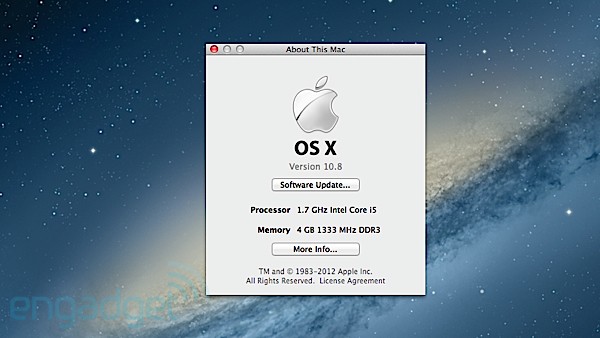  Mac OS X 10.8 'Mountain Lion'