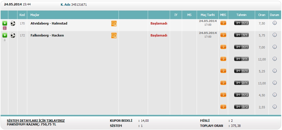  Arkadaslar yeni bir sistem test ediyorum (gercek parayla oynanmıcak)