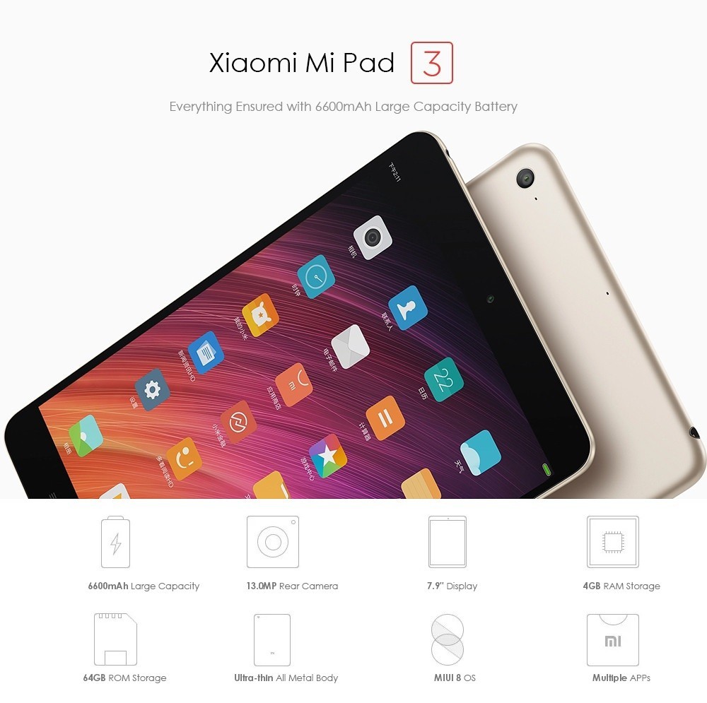 Xiaomi mi pad 3 /// 204$ - sadece Türk müşterilere özel: son 9 stok var (yanıyor!!!)