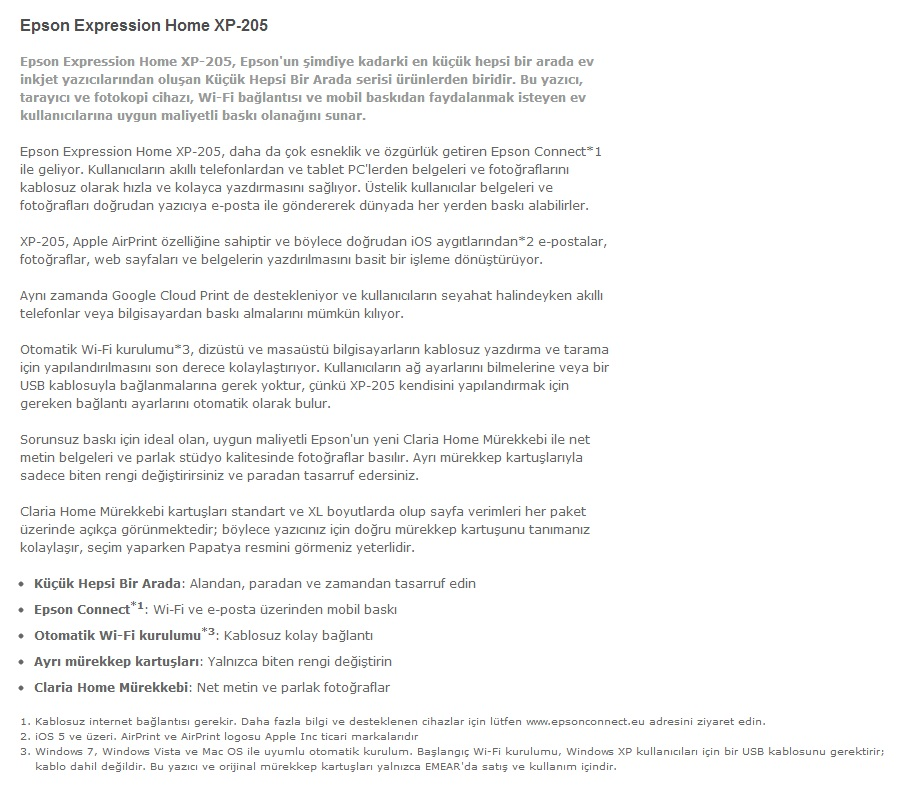  Epson Expression Home XP-205 Kullanıcıları