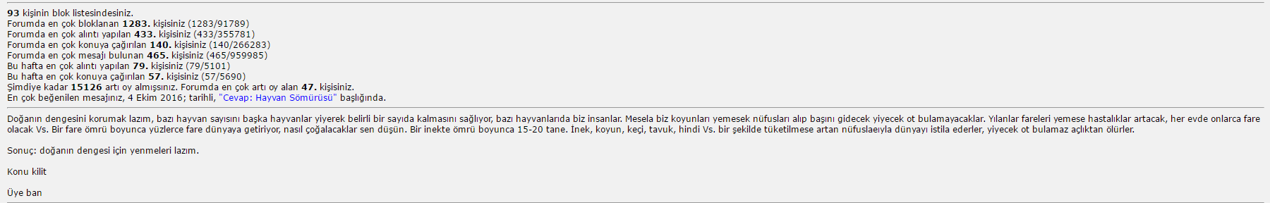 Forumdaki en çok beğenilen mesajınız  [Yeni Özellik]