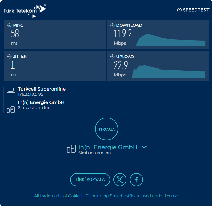 İnternet upload hızları (Tüm internet servis sağlayıcılar)