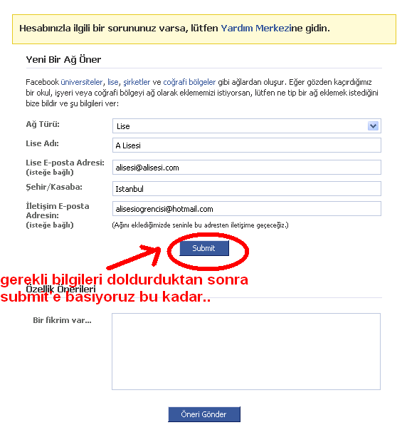  facebook da ağ oluşturma