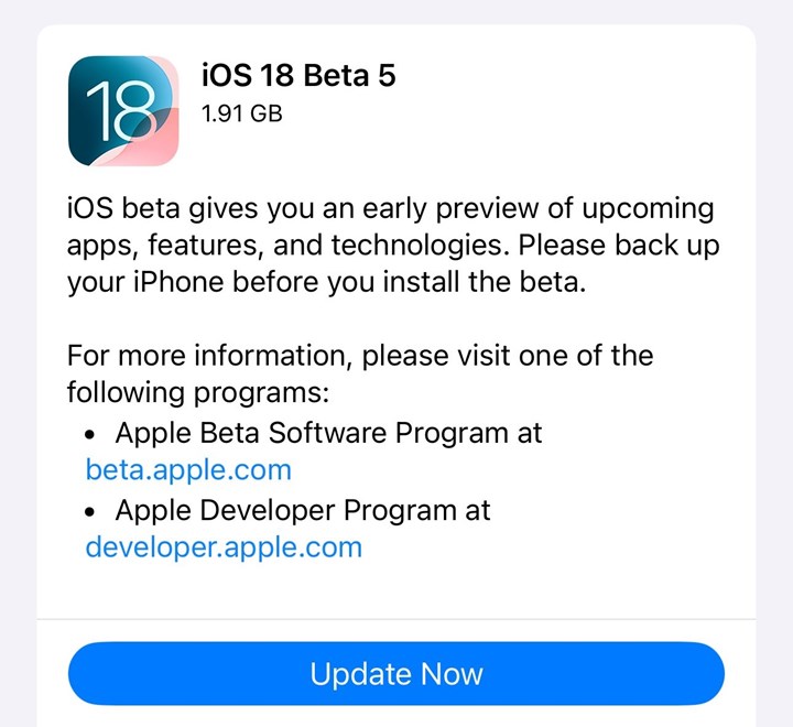 iOS 18 beta 5 geliştiriciler için yayınlandı: Peki, yenilikler neler?