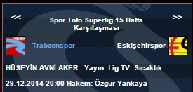  STSL 15. Hafta | Trabzonspor - Eskişehirspor | 29.12.2014 - 20.00