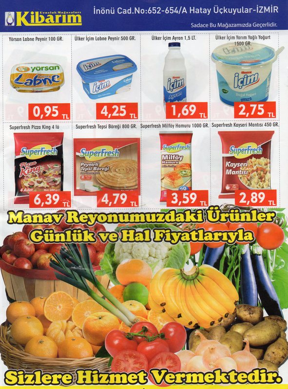  İzmir Kibarım market indirimleri.