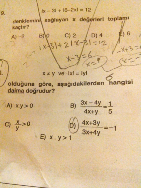  mat 1 mutlak değer soruları