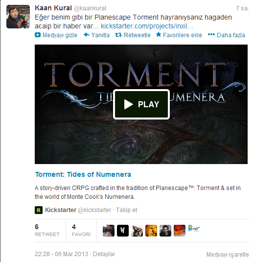 Torment:Tides of Numenera -  ÇIKTI