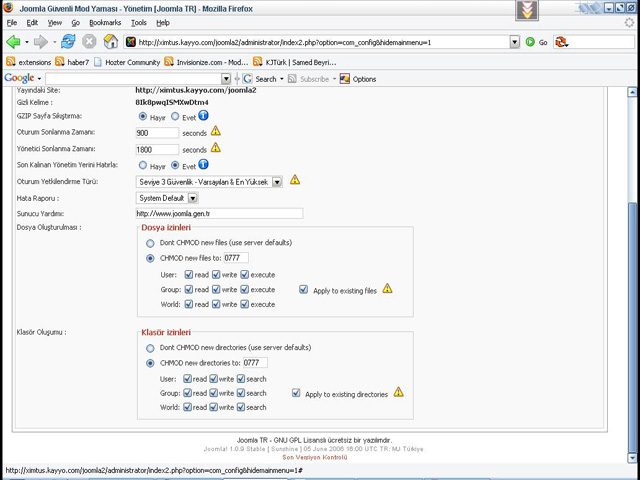  Safe Mode Patch 1.0.10 Resimli Anlatı(JOOMLA) Güvenli Mod Açık hesaplarda yama kullanımı
