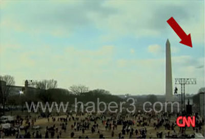  Şok şok!! Obama'nın töreninde Ufo görüntüsü  kaynak:cnn canlı yayını