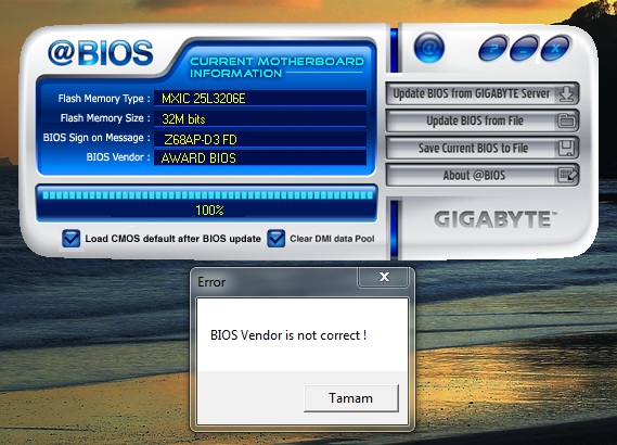  Gigabyte BIOS Güncelleme Sorunu