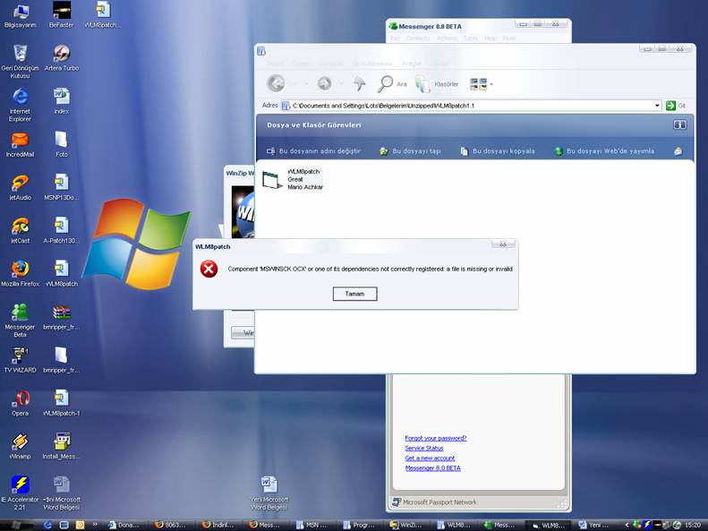  YARDIMM!!msn 8.0 beta ile ilgili sorun