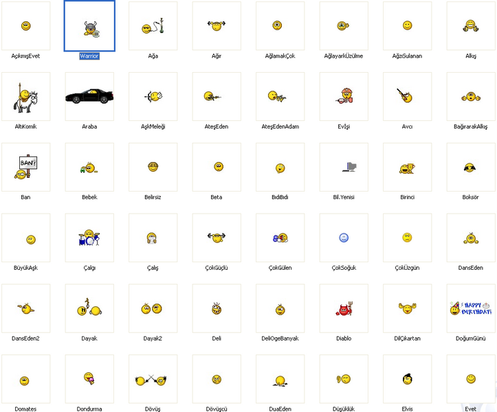  Küçük Sarı Canlı Renkli Smiley [17-Temmuz-2008 yenilenmiştir.]