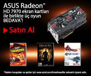  ASUS AMD HD 7950 ile Üç Oyun Birden Hediye!