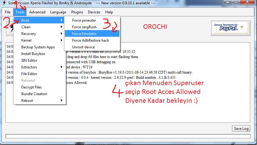  Xperia 2011 Serisi ICS  4.0.4 - 431 & 587 En Basit Şekilde Root Yapma