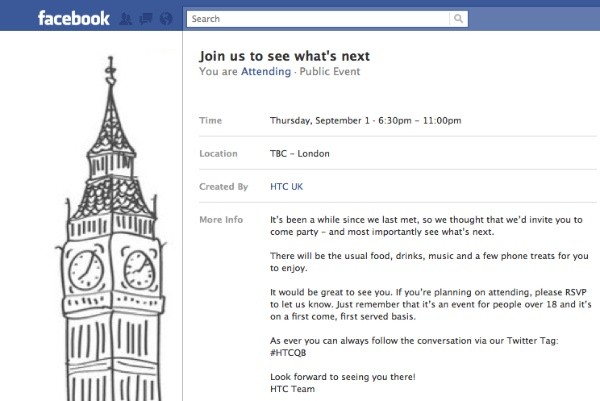 HTC, Facebook'tan Eylül ayındaki etkinliğinin duyurusunu yaptı