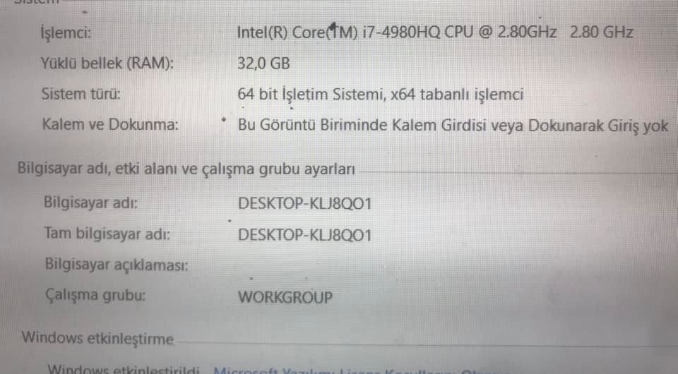 MSI GT80 İ7 4980HQ - NVIDIA GTX980M SLI (8x2 16GB) / 32 GB RAM / 512 GB SSD - 1TB HDD / 6500 TL