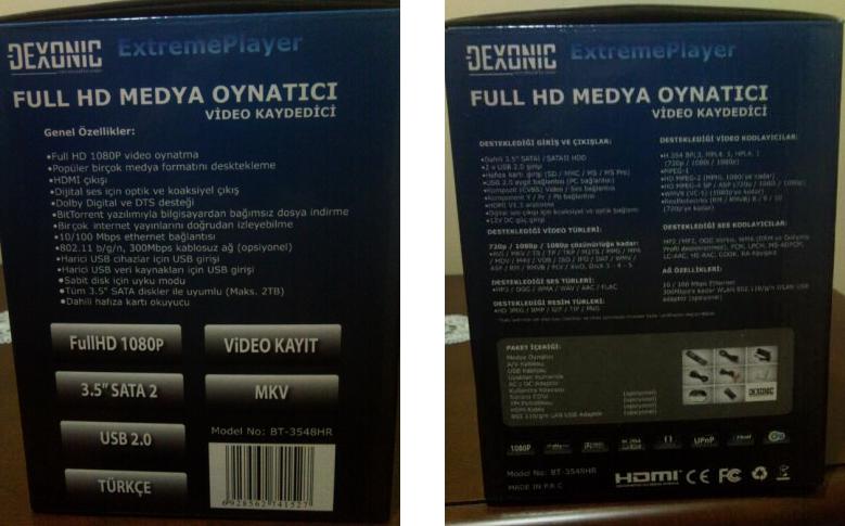  DEXONIC Extreme Recorder FULL HD Media Oynatıcı ?