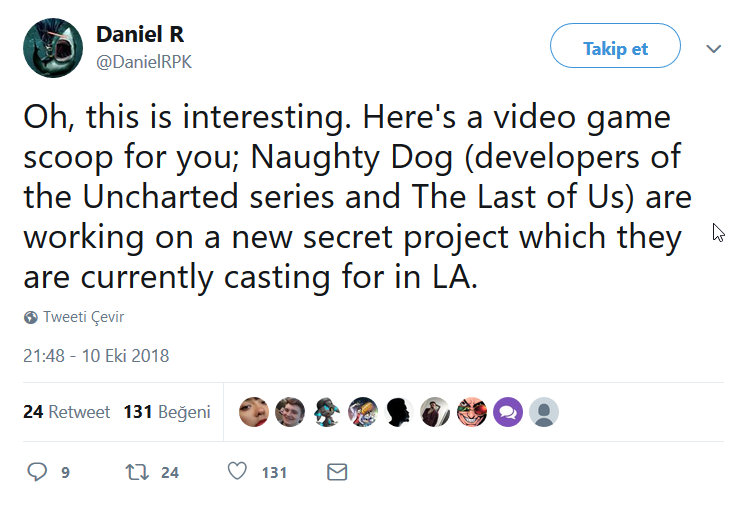 Naughty Dog yeni projesi..