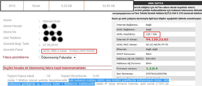  Sıkı Durun 256kb Hız Hemde 8mbit hatta :)