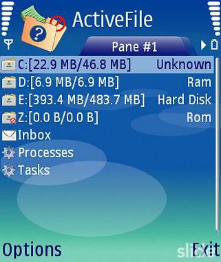 Files activity. Symbian 6.1 Интерфейс.