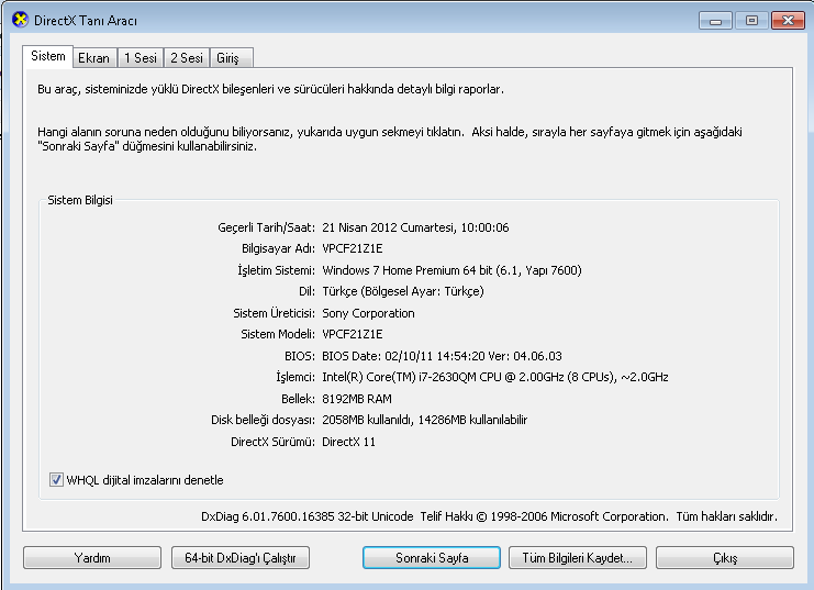  Sony Vaio ekran kartı değiştirmek istiyorum yardımcı olur musunuz ?