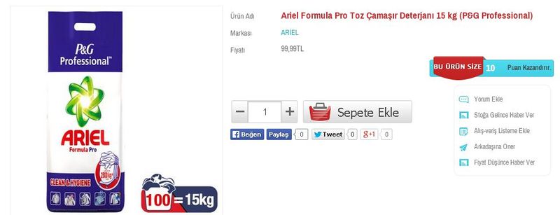  Ariel Formula Pro Toz Çamaşır Deterjanı 15 kg (P&G Professional) [Açıklama ve Fotoğraflar]