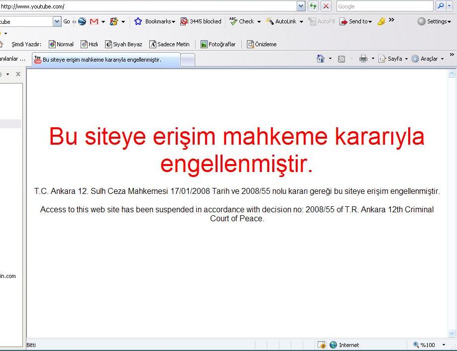  Youtube Kapatılmış YİNE!