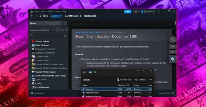 Steam, eski Windows sürümlerine olan desteği sonlandırıyor