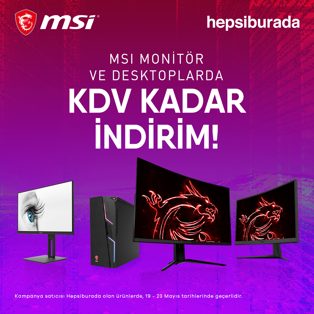 MSI Ürünlerinde Hepsiburada KDV İndirimi!