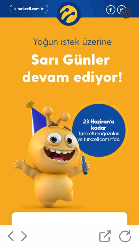 Turkcell'den Lifecell Sarı Günler Tarifesi! 15GB+1000DK+100SMS 65 TL!