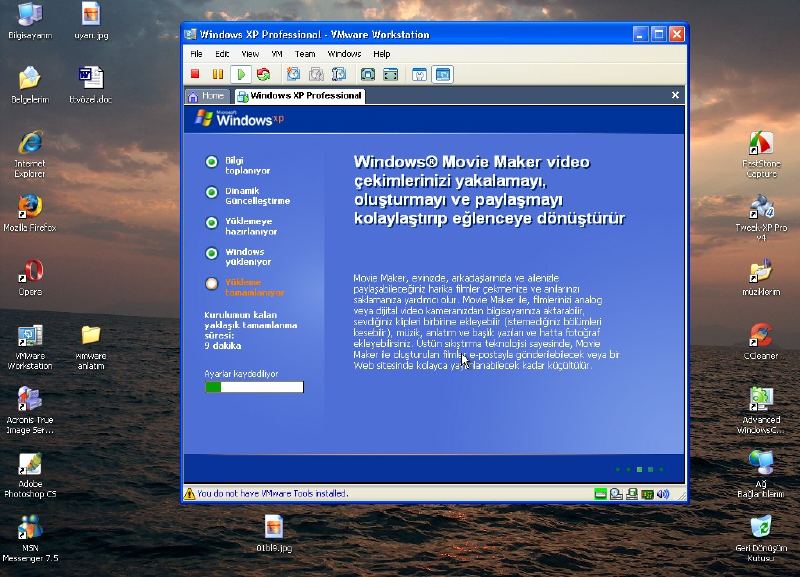  VMware kullanımı (sanal pc'ye xp kurulumu resimli anlatım)