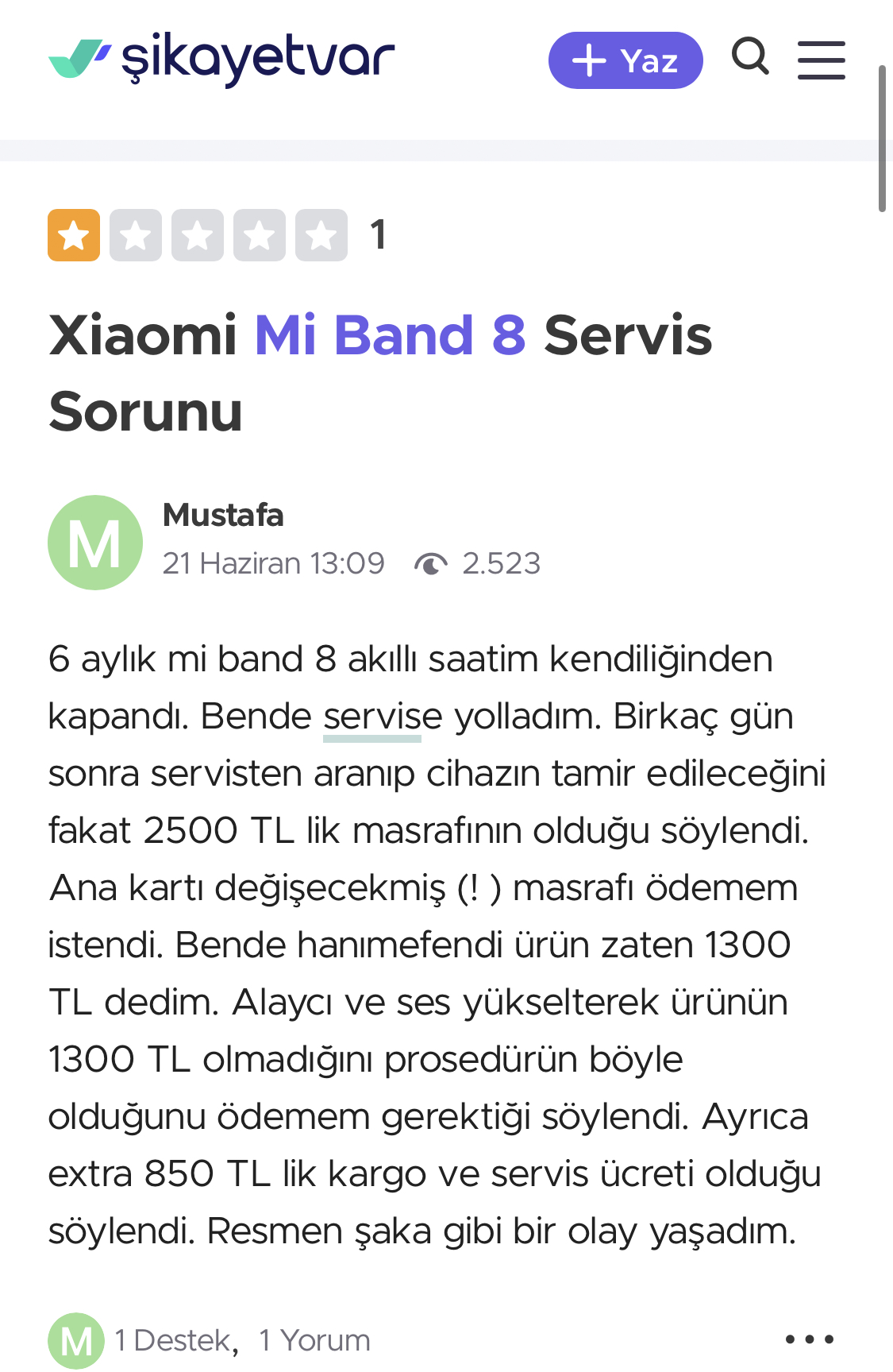 Xiaomi Mi Band 8 - Ani Kapanma Sorunu