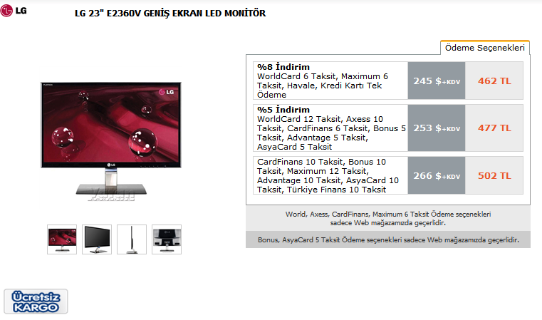  LG E2360V-PN İNCELEME