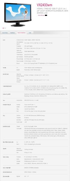  [SATILIK] VIEWSONIC VX2433WM - 23.6' LCD - 1920x1080 - 2MS- HDMI,DVI,VGA = 400 TL