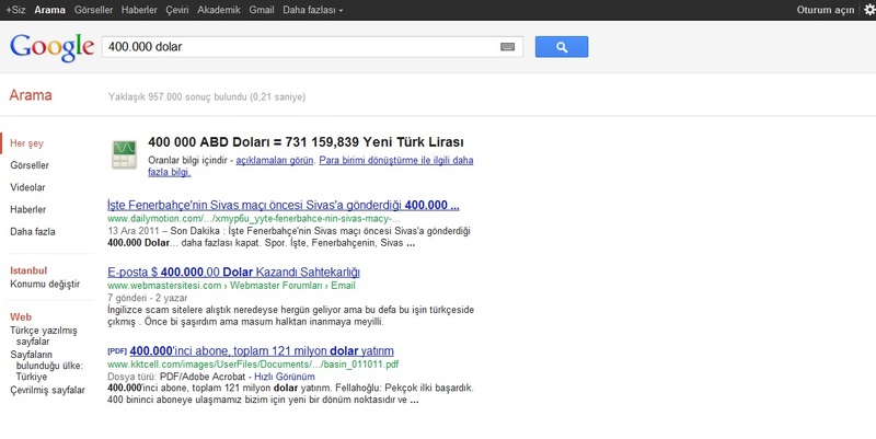  Google Kendimi Şanslı Hissediyorum neden var söyleyeyim mi?