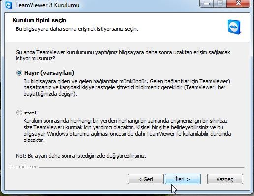  Teamviewer yükleme sorunu