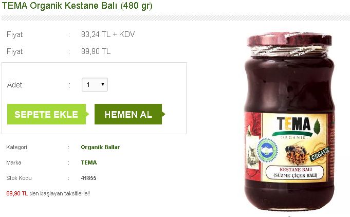 TEMA Organik Kestane Balı 130-160 TL [Tadım Notum ve Fotoğraflar]