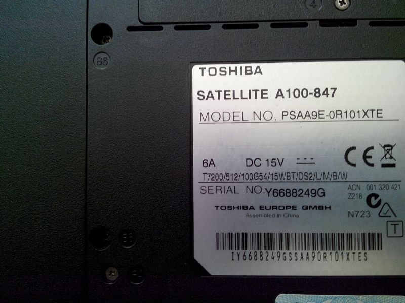  arızalı TOSHIBA A100-599 +++ TOSHIBA A100-847