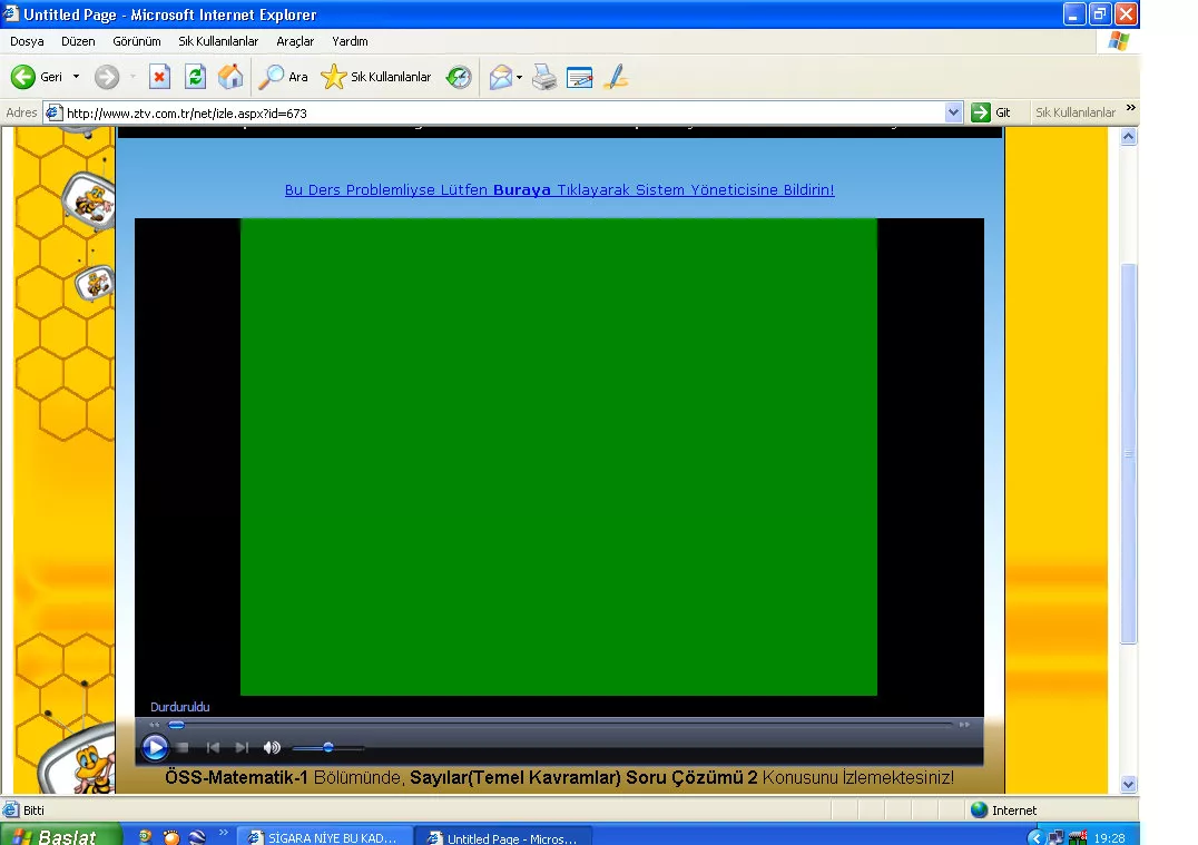  Video izlerken,video ekranın yeşil olması?