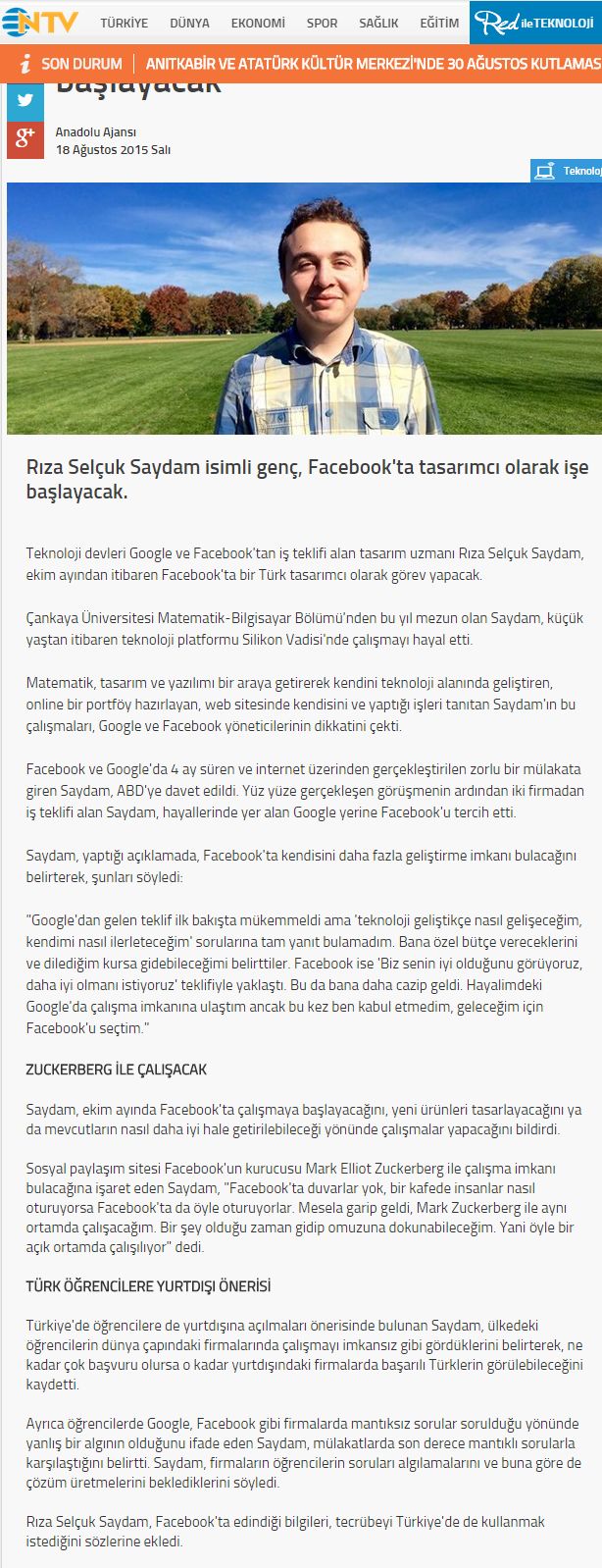  İşte Mark Zuckerberg'le çalışacak Türk !