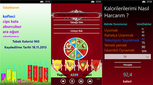 Türk geliştirici tarafından hazırlanan WP8 uygulaması Dr Kalori güncellendi