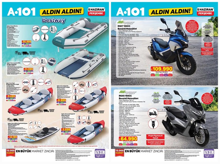 A101 marketler şişme bot satacak