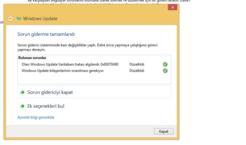  Windows 8 ve 8.1 Windows Update Yeni Güncellemeleri Arayamadı Hatası Alanlar ve Halen Sorun Yasanlar