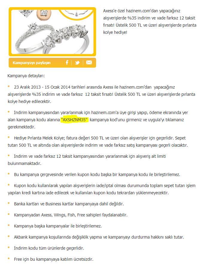  Pırlanda yüzüklerde %35 indirim + hediye - Axess Kampanya