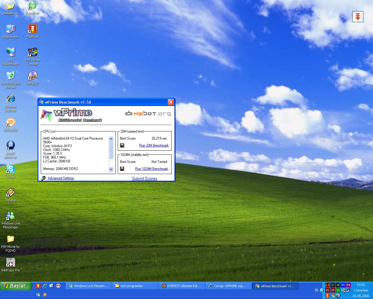  WPRIME süper bir CPU Benchmark.Haydi Kendine Güvenenler?( SIRALAMALI...)