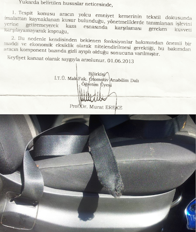  Fiat Linea'nın Kazada Darbe Almadığı Halde Kırılan Koltukları