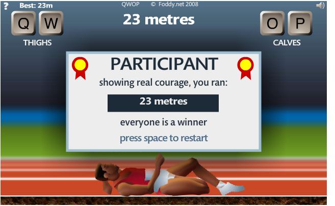  QWOP oyunu(adamı yürütmece)