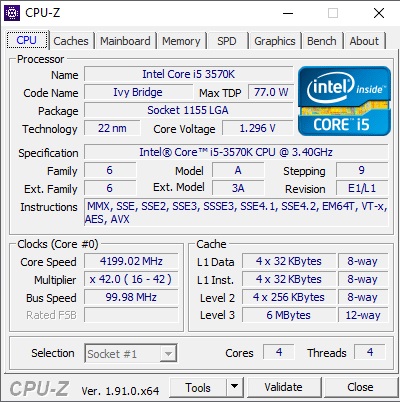 i5 3570K Overlock, Bilgisayarım'da farklı Cpu-Z de farklı
