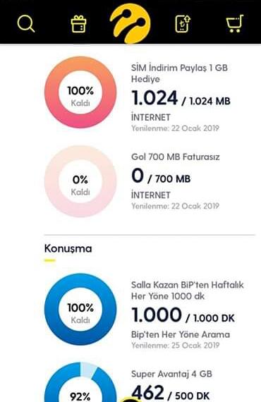 Turkcell günlük 1 gb hediye internet